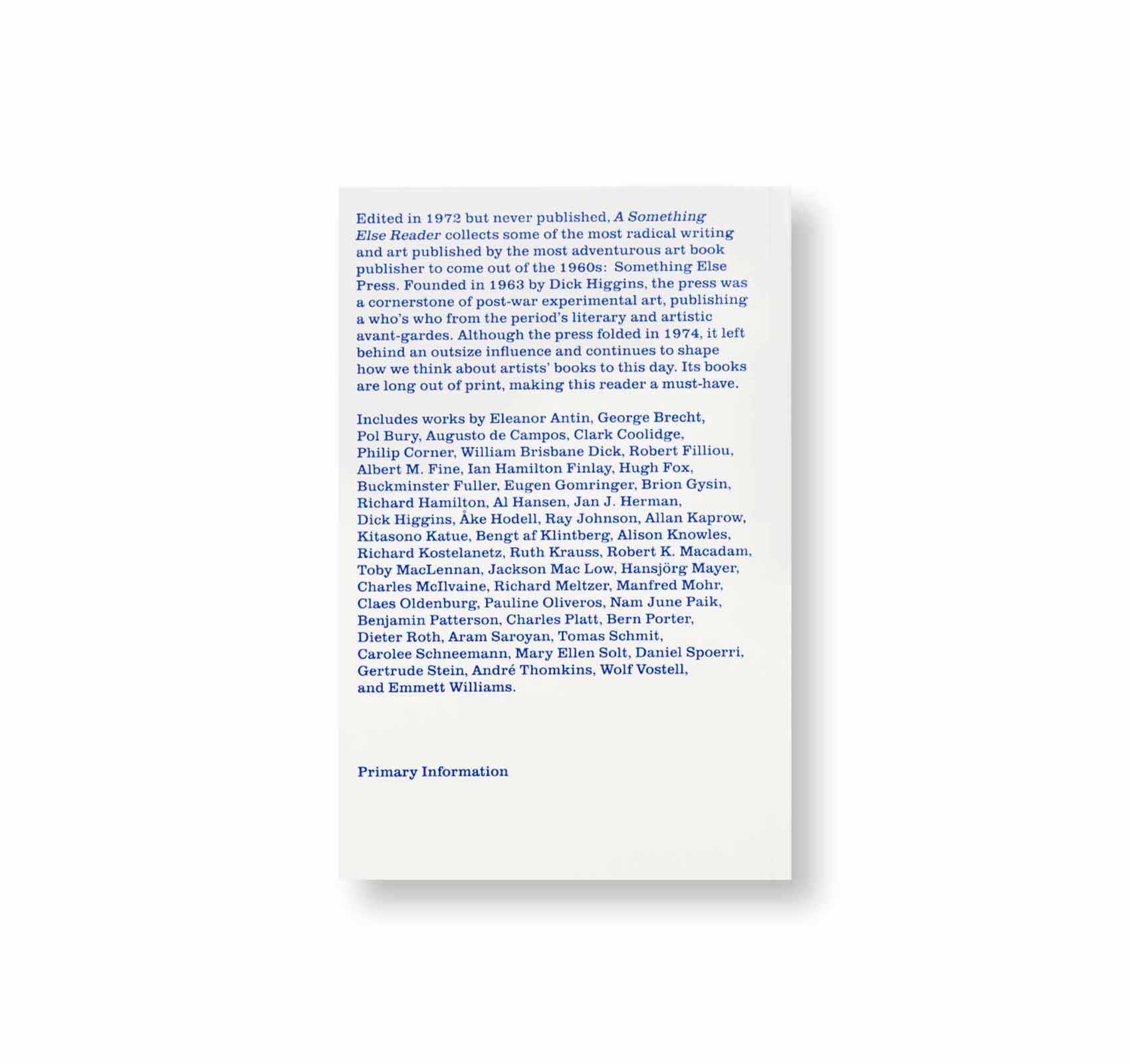 A SOMETHING ELSE READER by Dick Higgins