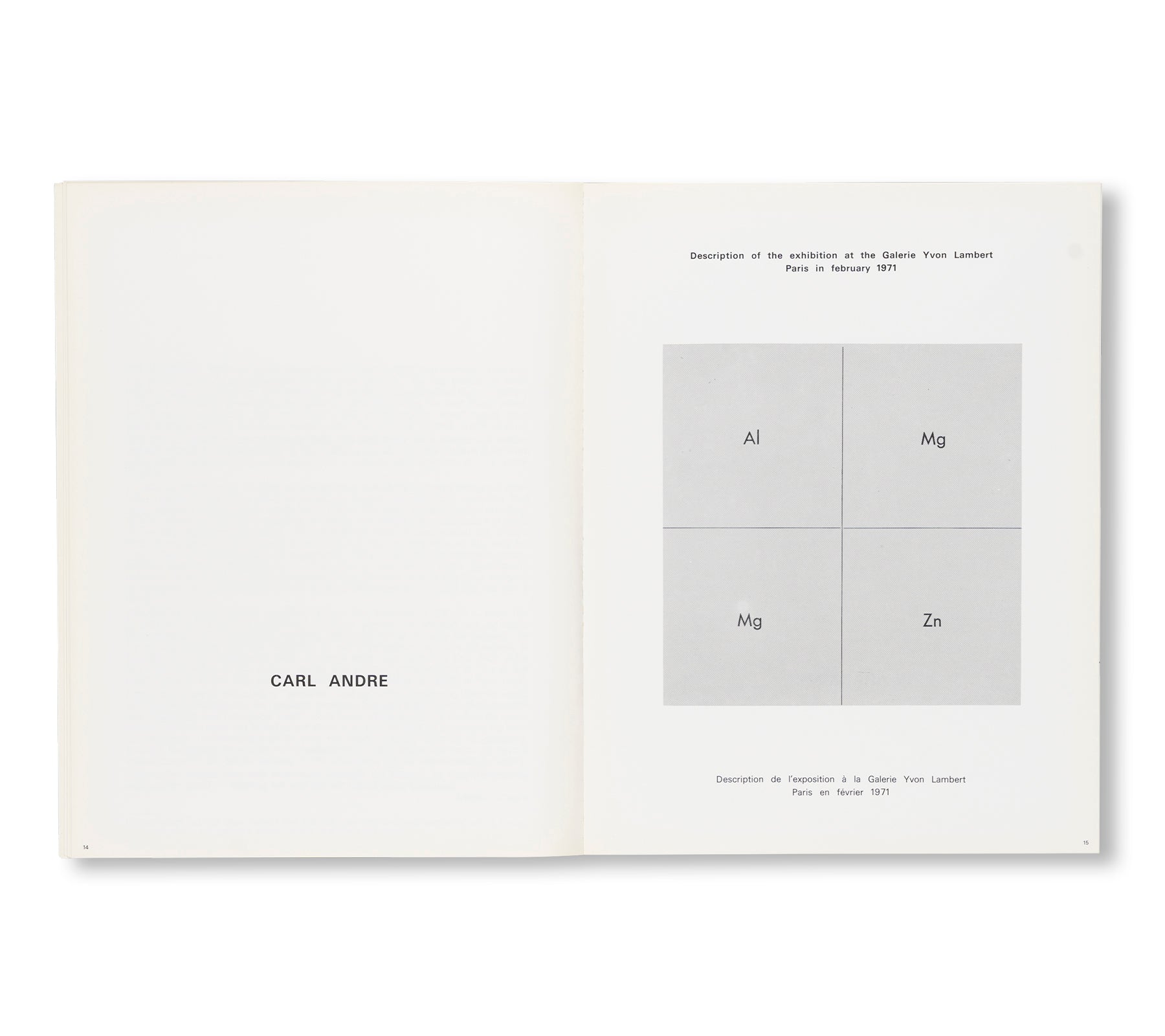 YVON LAMBERT ACTUALITÉ D'UN BILAN PARIS 1972