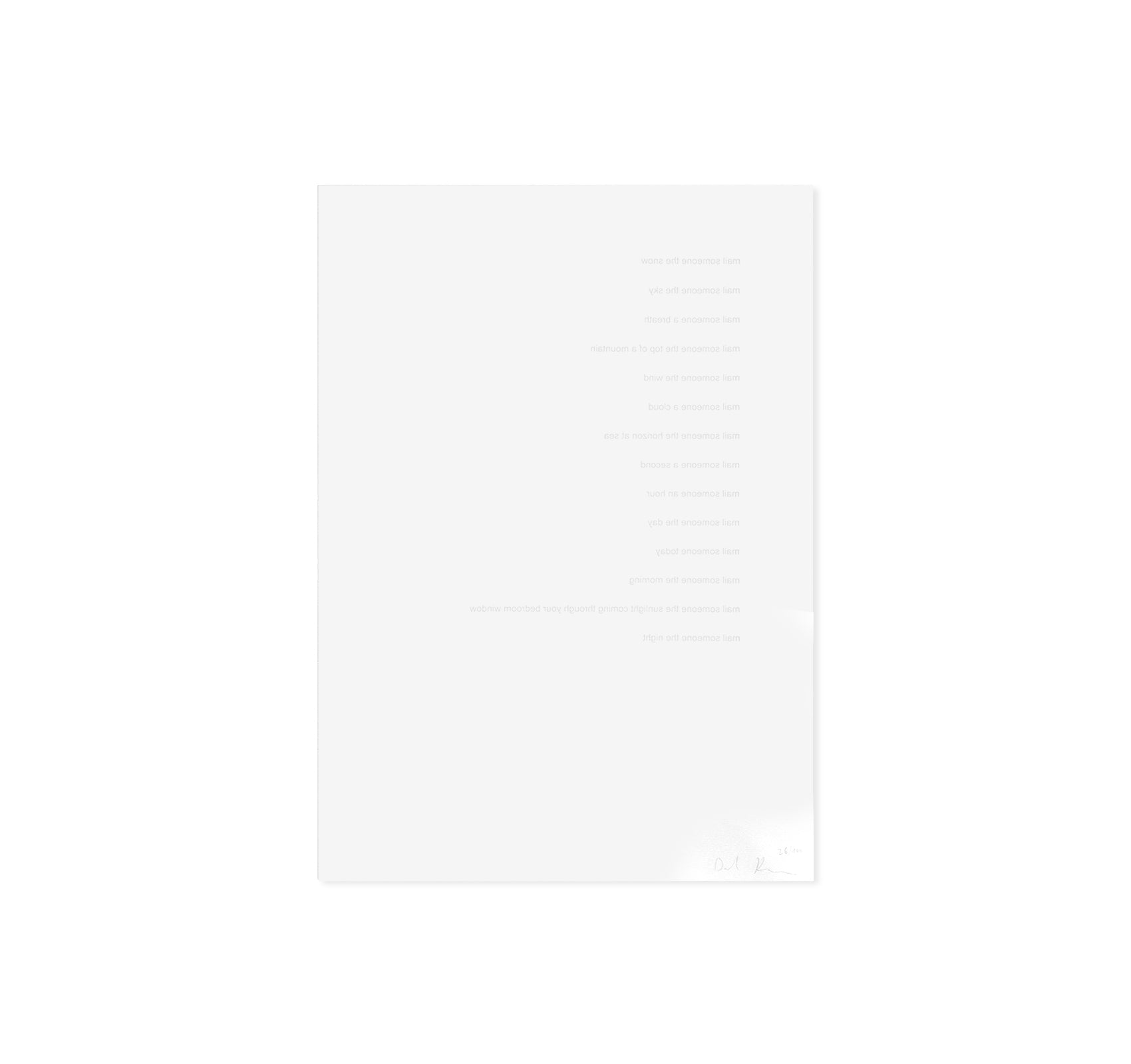 MAIL SOMEONE..., 2017 by David Horvitz