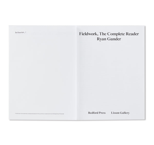 FIELDWORK, THE COMPLETE READER by Ryan Gander
