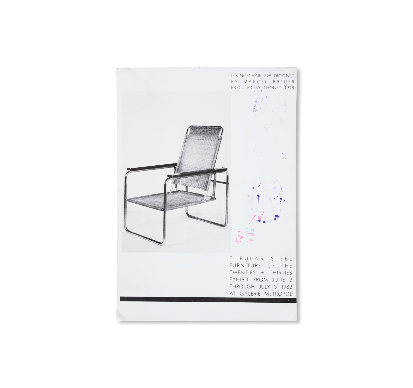 TUBULAR STEEL FURNITURE OF THE TWENTIES + THIRTIES - INVITATION (1982) by Marcel Breuer