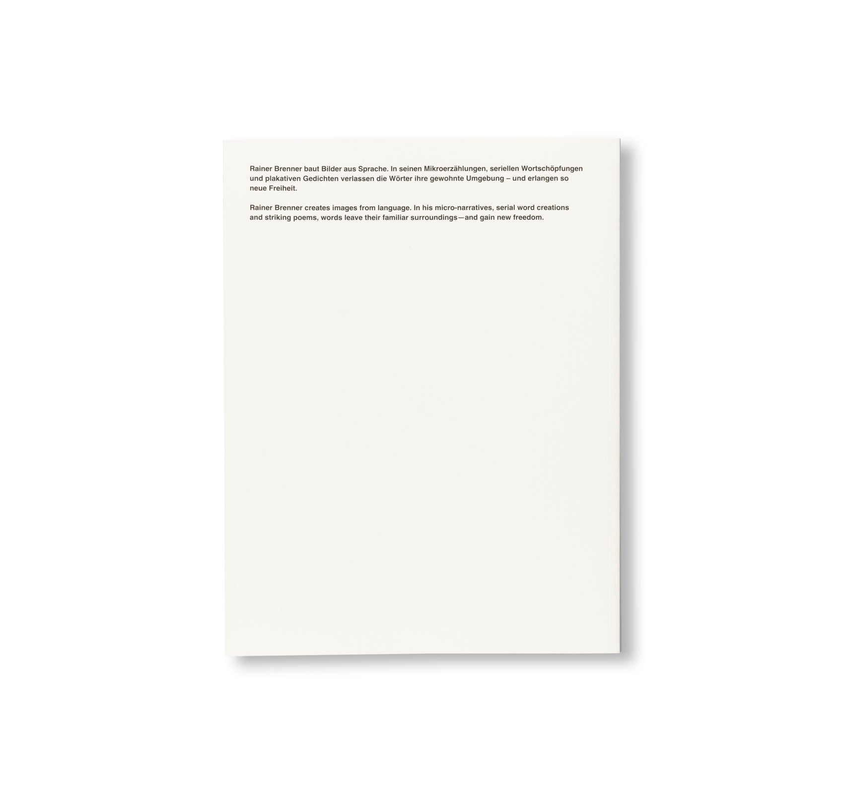 RAINER BRENNER I, I, I, I, I by Rainer Brenner