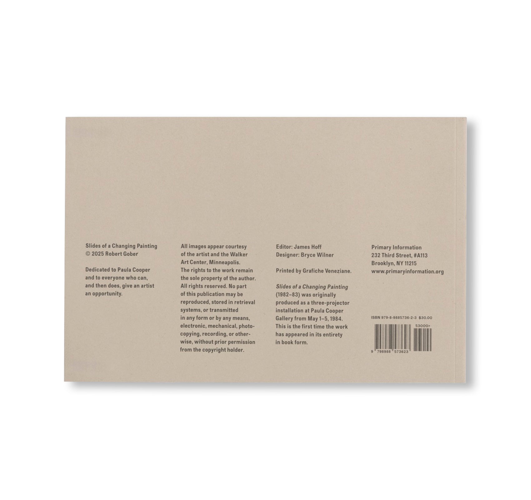 SLIDES OF A CHANGING PAINTING by Robert Gober