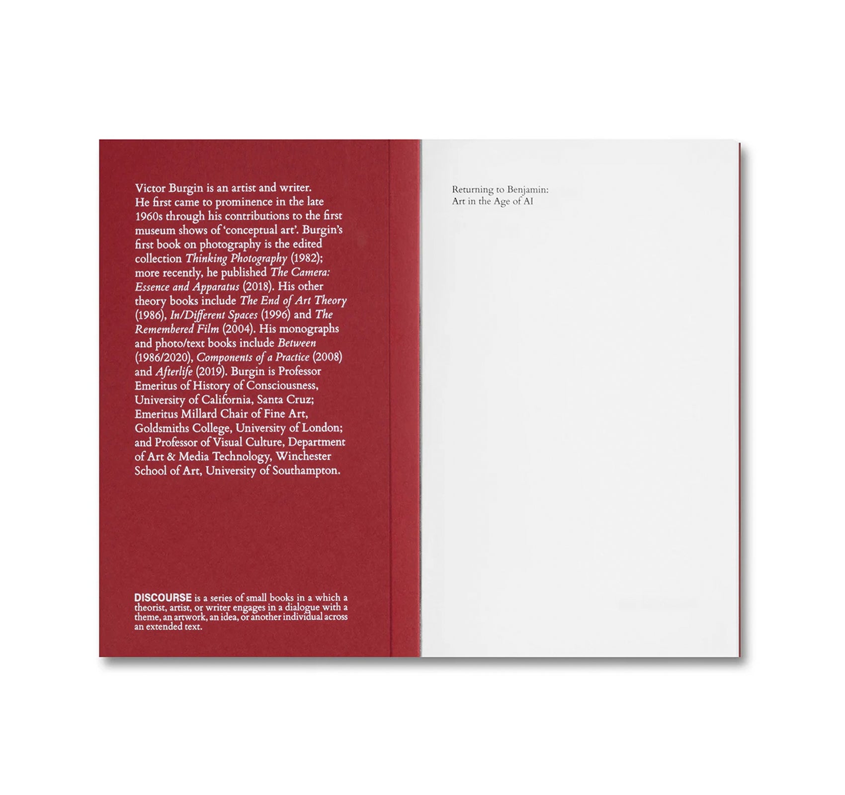 RETURNING TO BENJAMIN: ART IN THE AGE OF AI by Victor Burgin