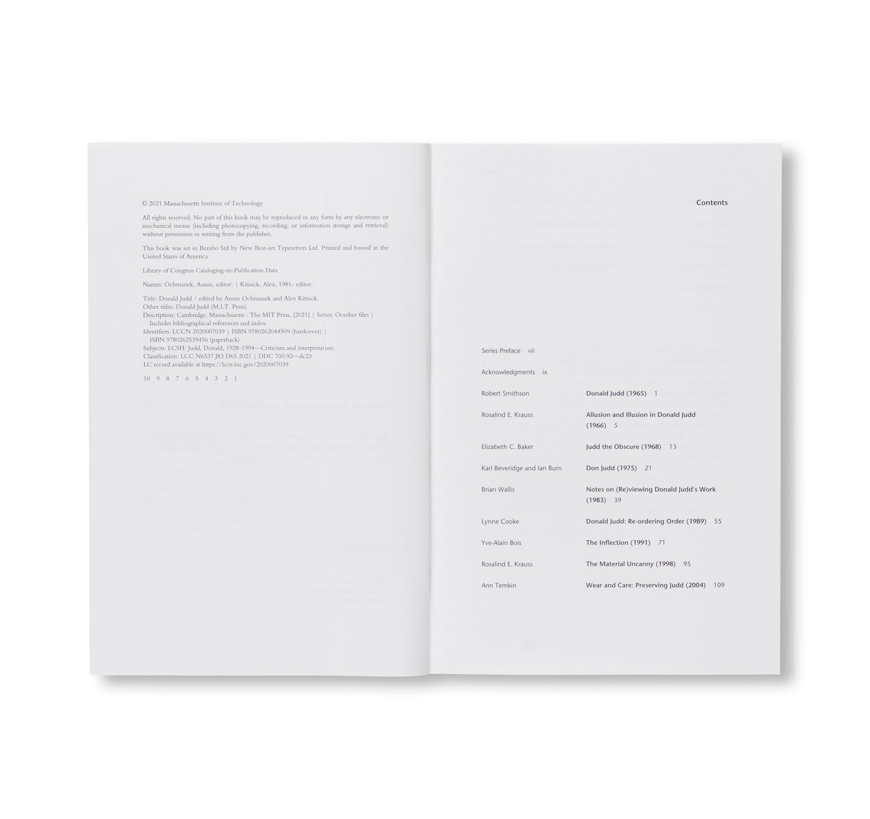 OCTOBER FILES: 26  DONALD JUDD