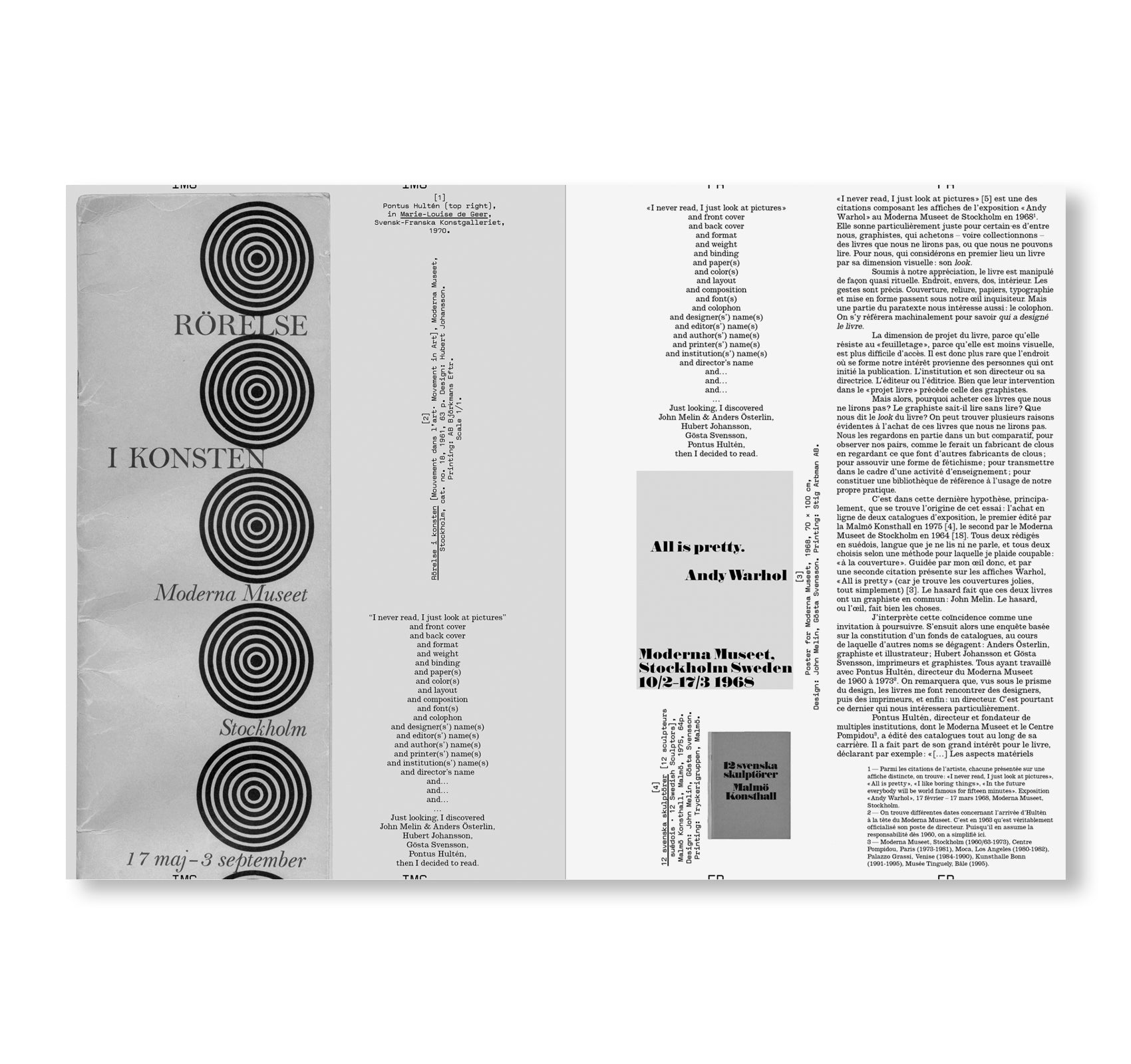 REVUE FAIRE – TO LOOK AT THINGS #54: THE DIRECTOR, THE GRAPHIC DESIGNER, AND THE PRINTER: PONTUS HULTÉN AND THE MAKING OF THE CATALOG, 1960-1973