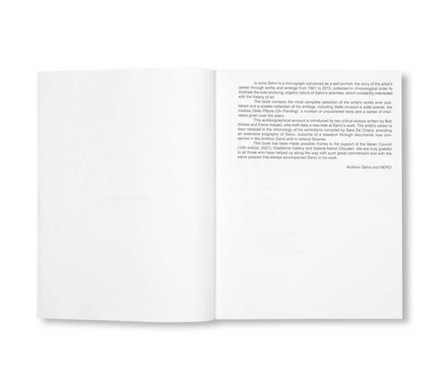 IO SONO SALVO - WORKS AND WRITINGS 1961-2015 by Salvatore Mangione (Salvo)
