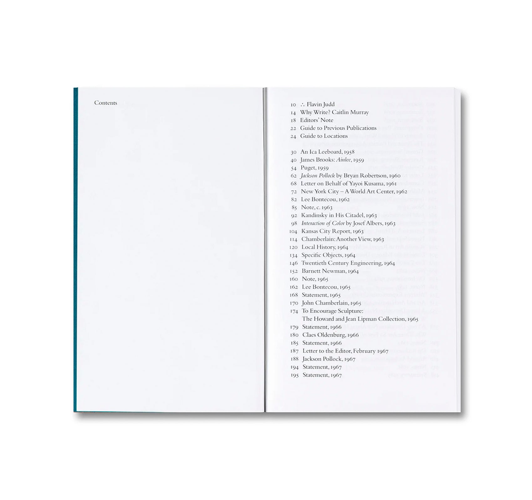 DONALD JUDD WRITINGS by Donald Judd