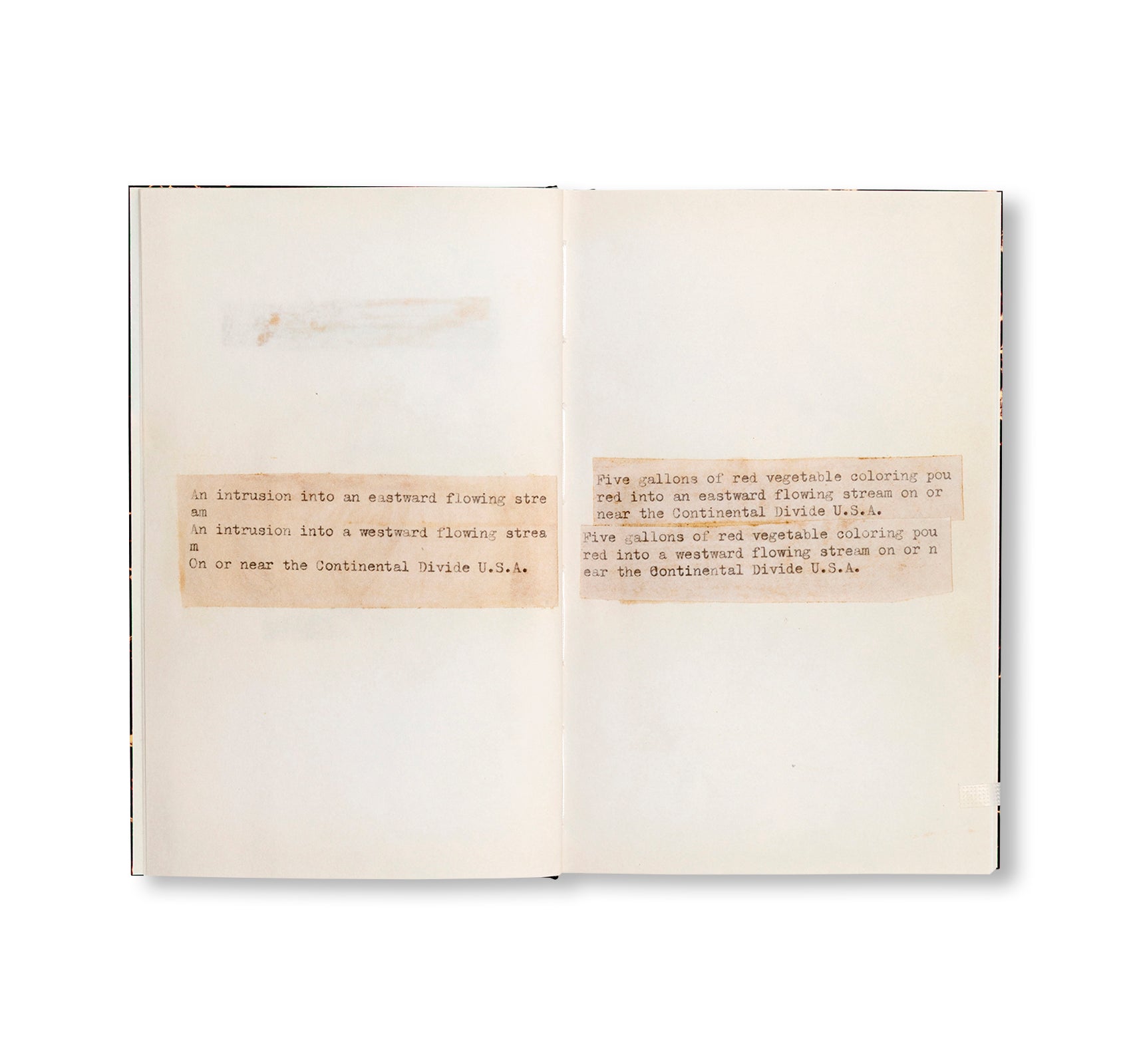 TERMINAL BOUNDARIES AND A NATURAL WATER COURSE DIVERTED REDUCED OR DISPLACED by Lawrence Weiner