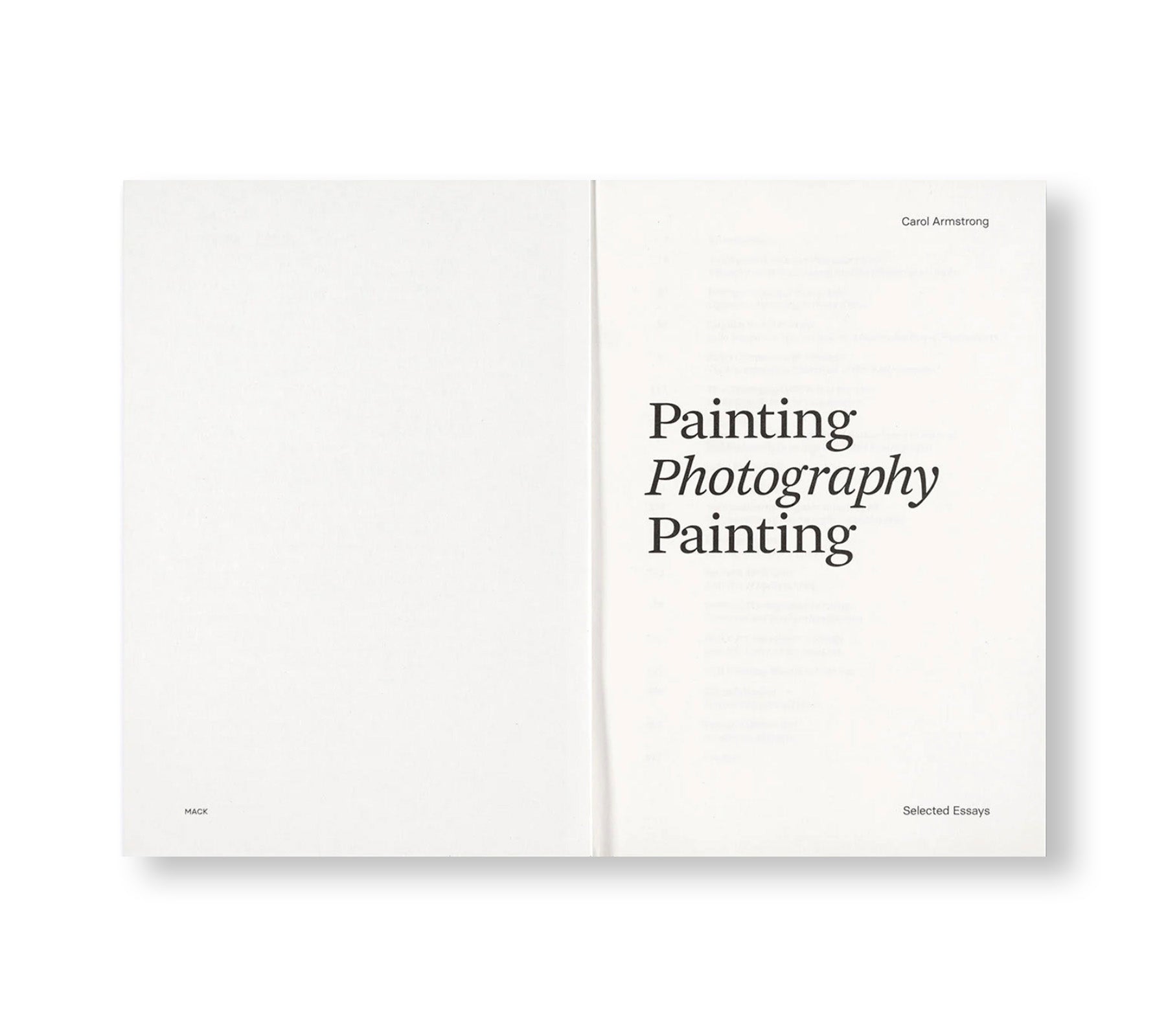 PAINTING PHOTOGRAPHY PAINTING: SELECTED ESSAYS by Carol Armstrong