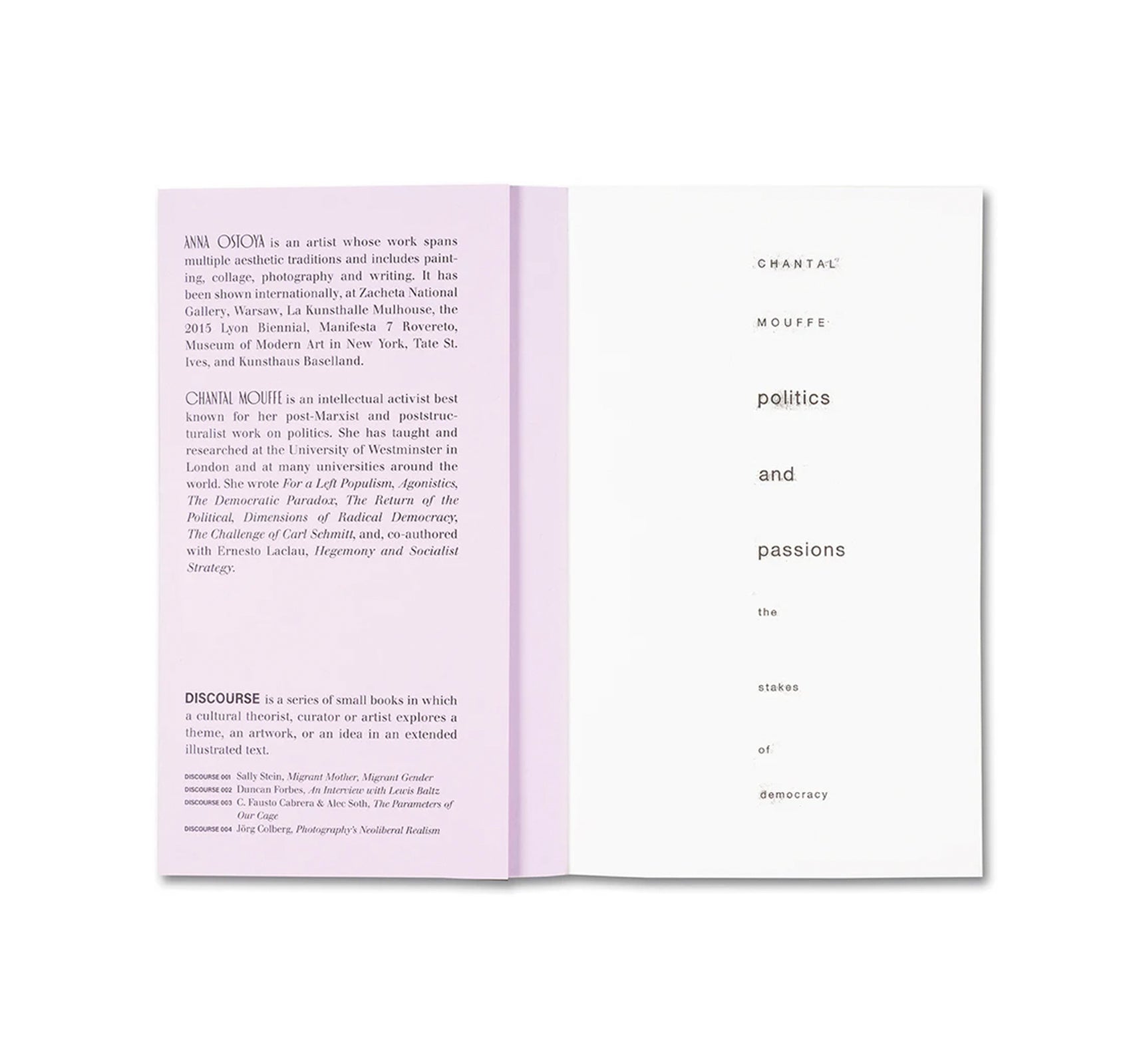 POLITICS AND PASSIONS by Anna Ostoya & Chantal Mouffe