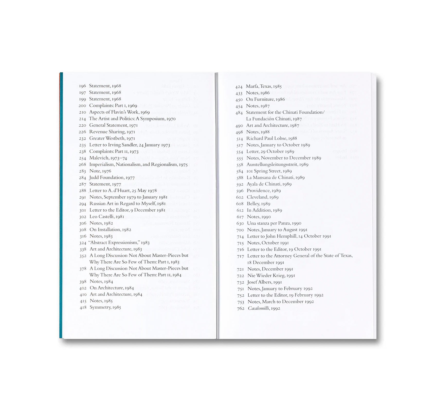 DONALD JUDD WRITINGS by Donald Judd