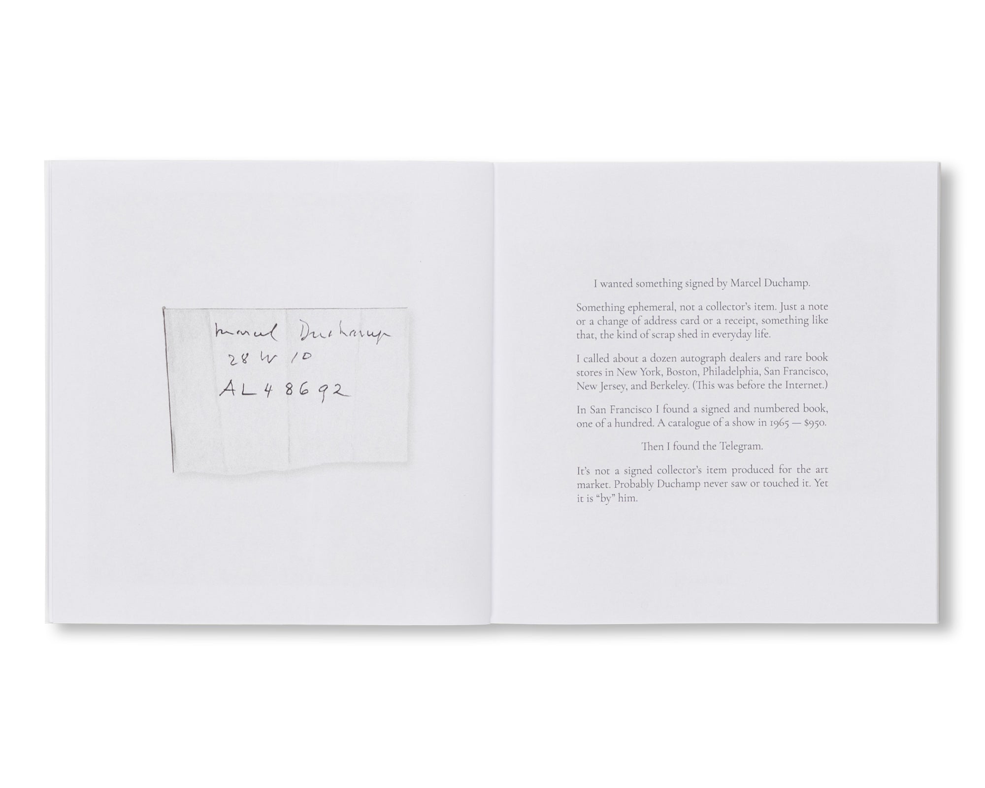 A TELEGRAM FROM MARCEL DUCHAMP by David Prowler [SECOND EDITION]
