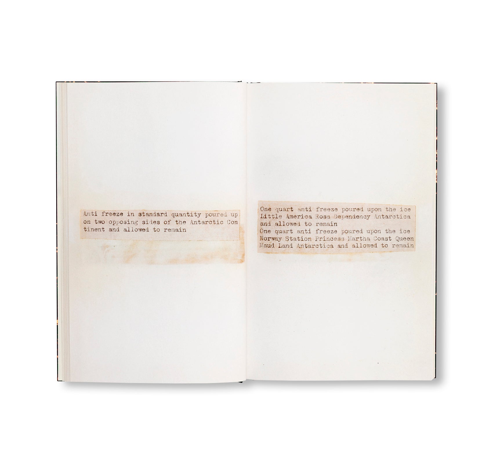 TERMINAL BOUNDARIES AND A NATURAL WATER COURSE DIVERTED REDUCED OR DISPLACED by Lawrence Weiner