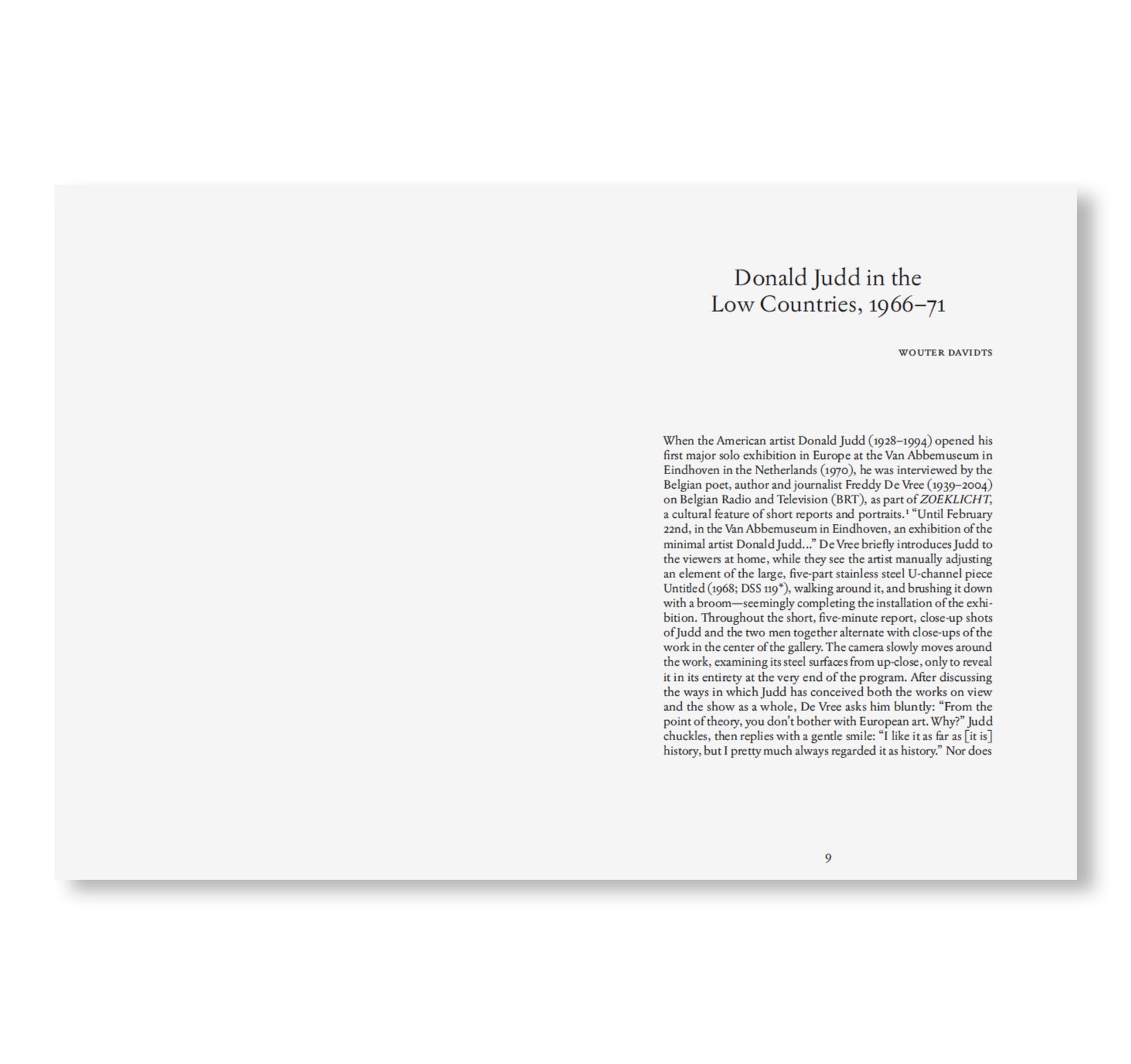 THE LOW COUNTRIES – 1966–1971 by Donald Judd