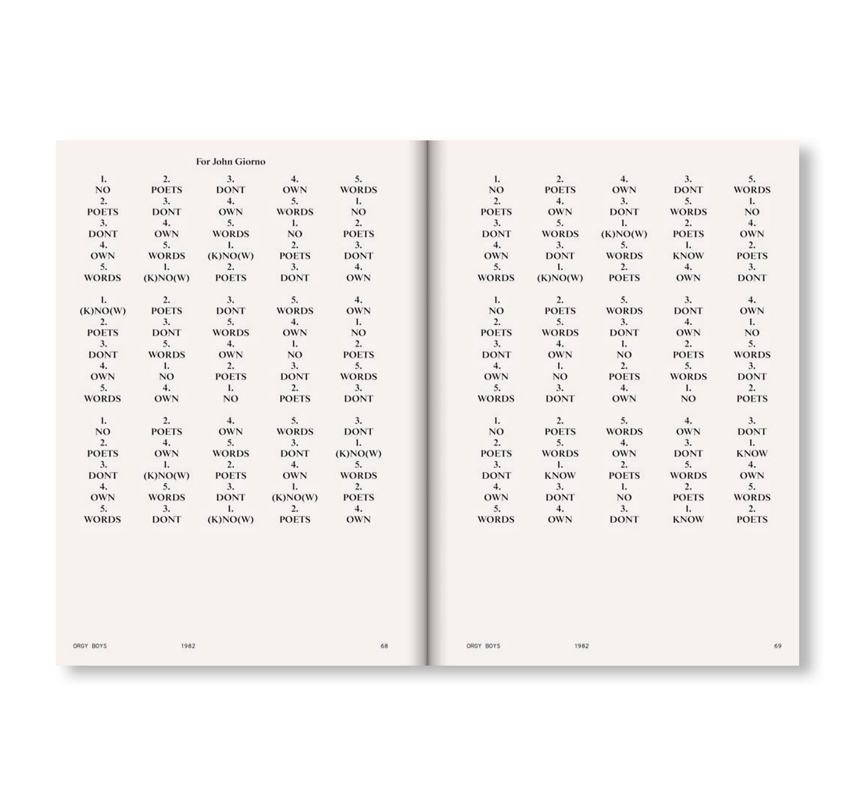 PERMUTATIONS by Brion Gysin