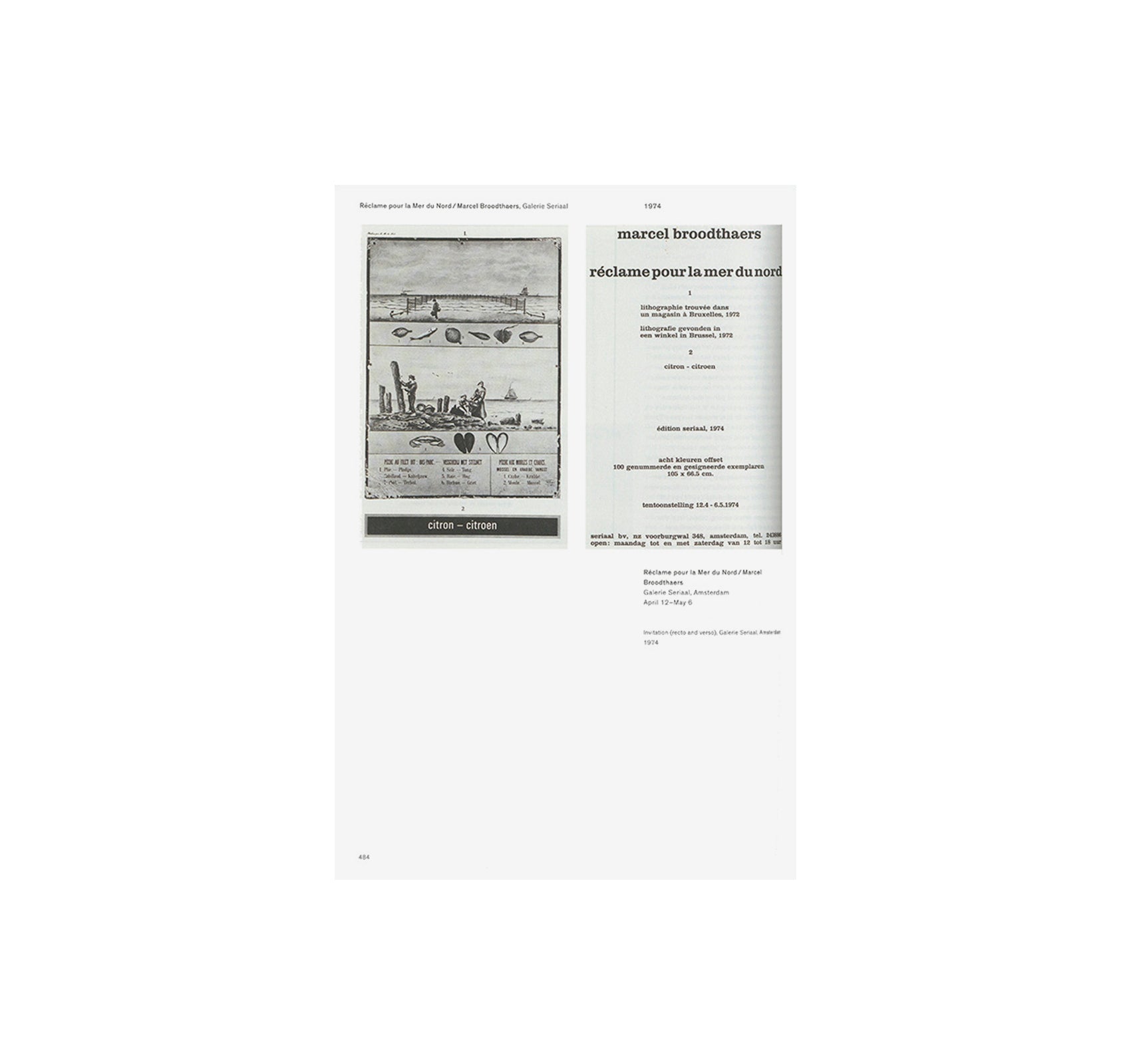 MARCEL BROODTHAERS: EXHIBITION HISTORY 1964–1975 AND SELECTED WORKS 1957–1975 by Marcel Broodthaers