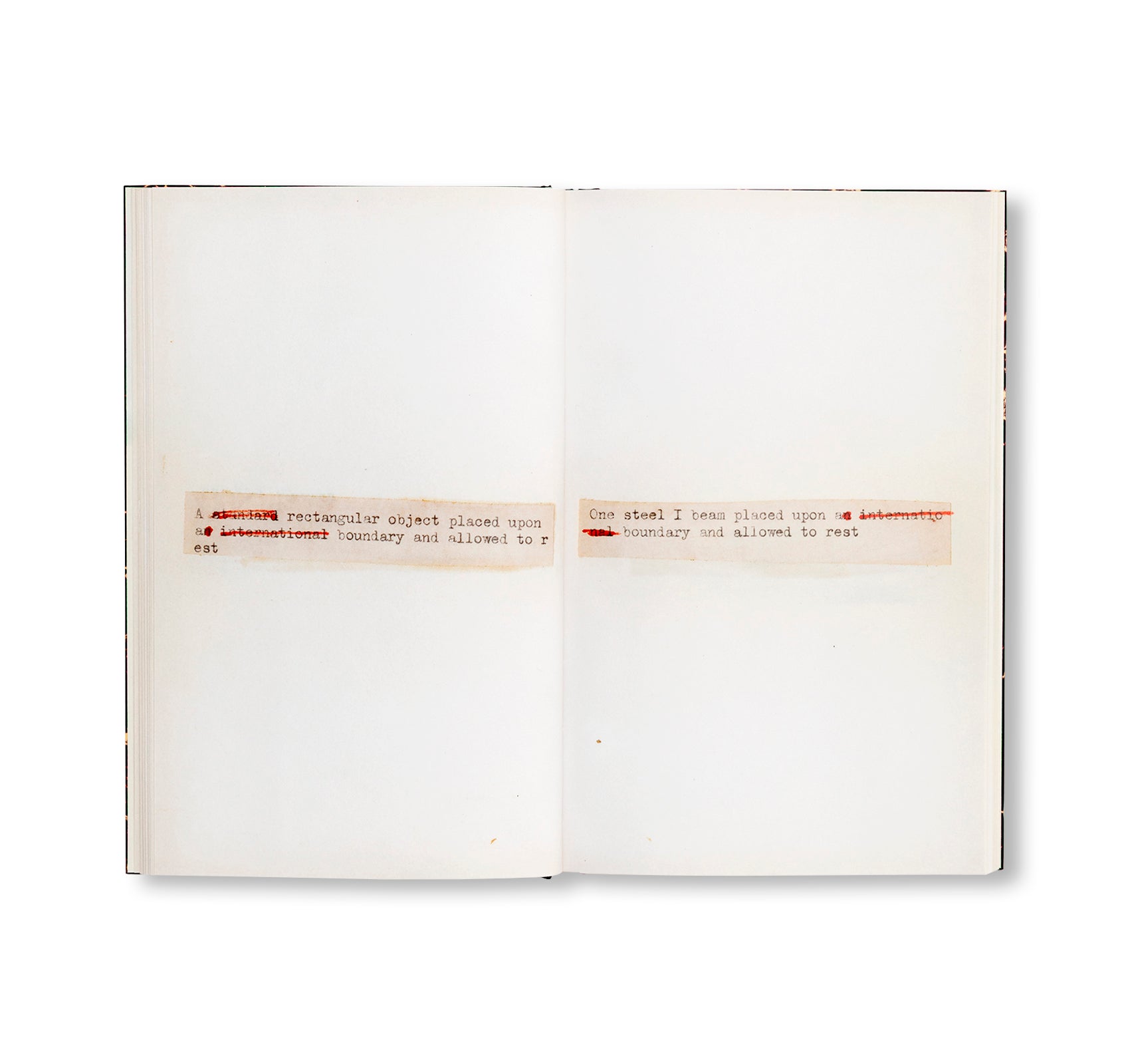 TERMINAL BOUNDARIES AND A NATURAL WATER COURSE DIVERTED REDUCED OR DISPLACED by Lawrence Weiner