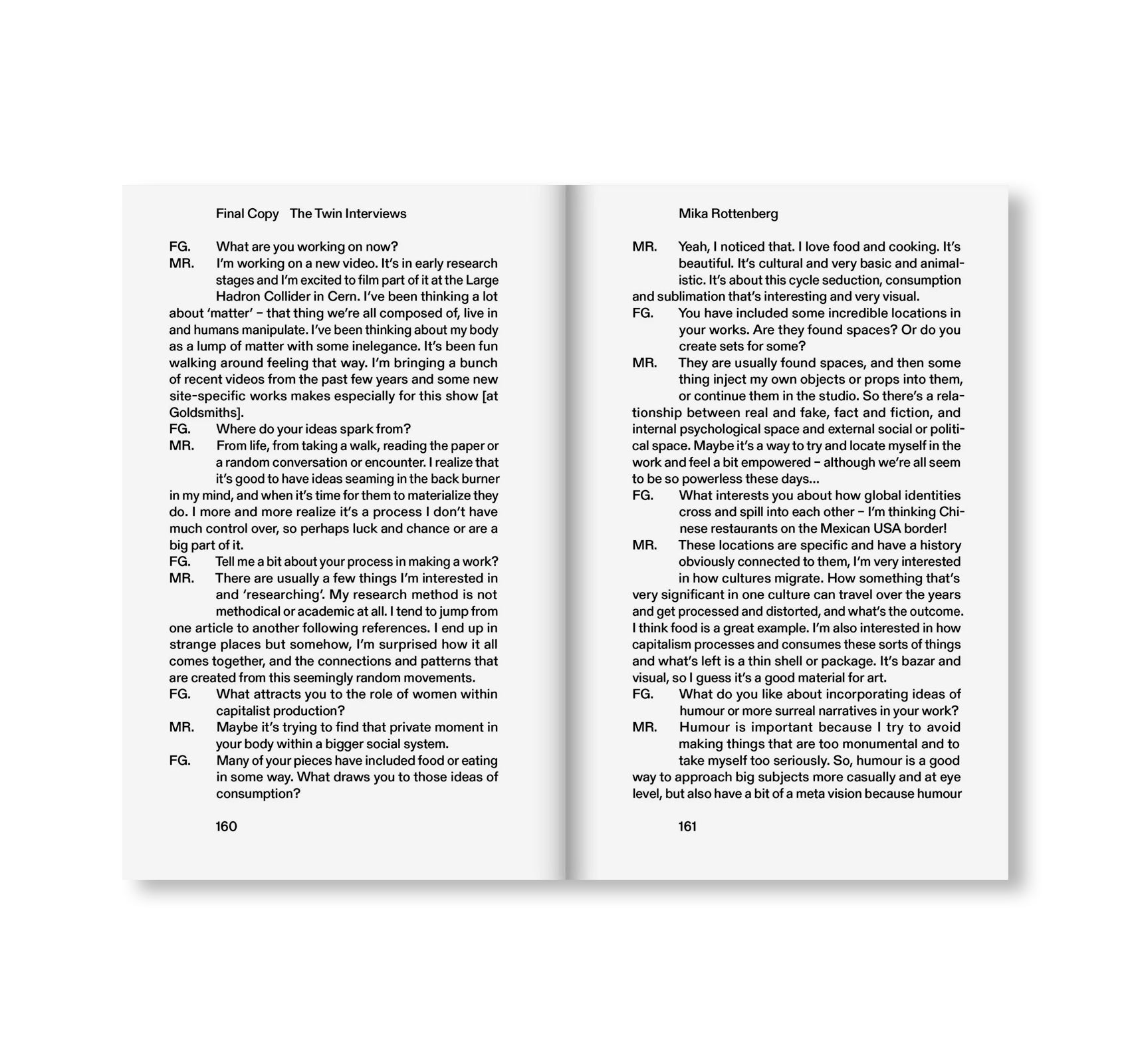 FINAL COPY: THE TWIN INTERVIEWS by Francesca Gavin