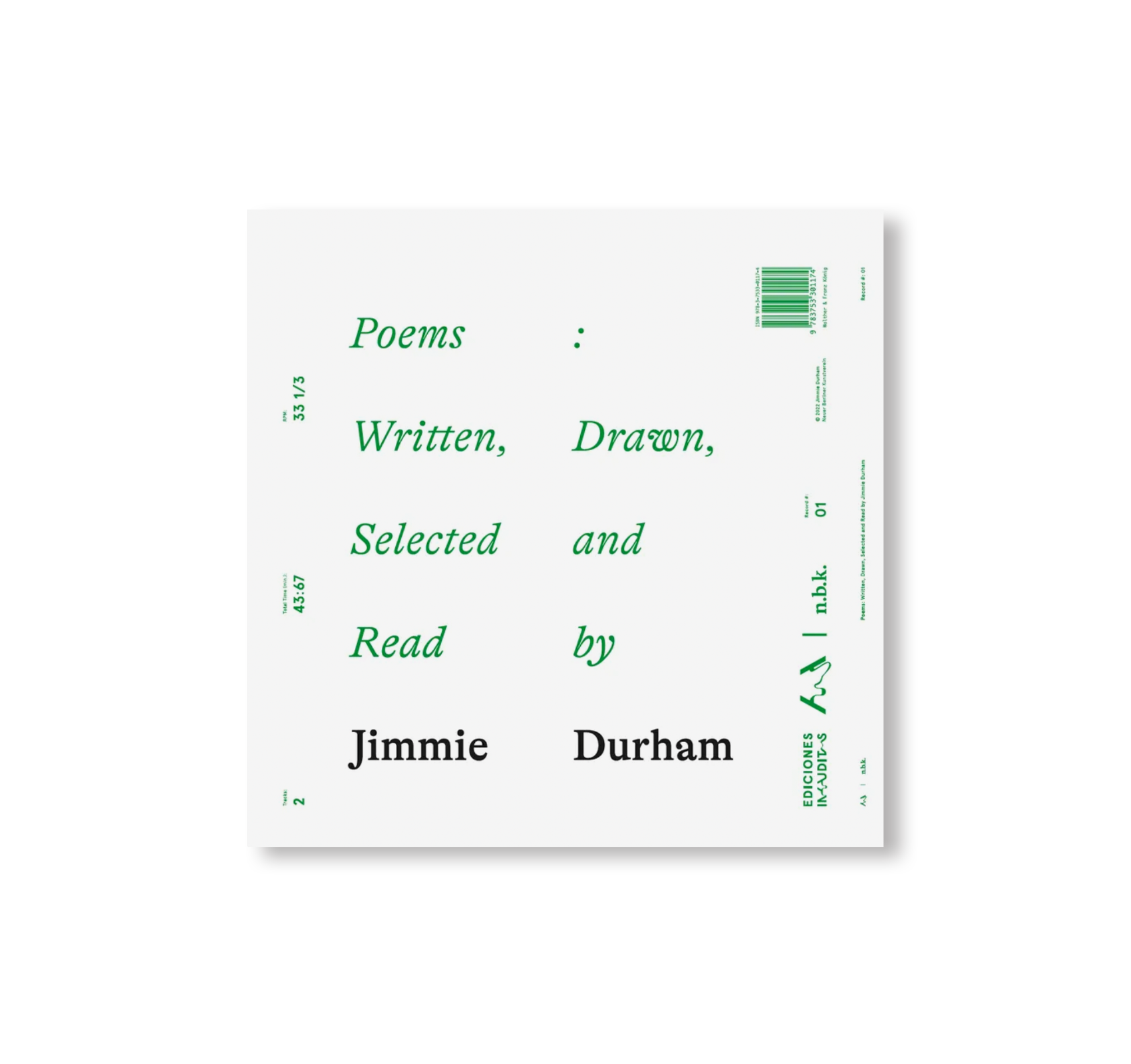 POEMS: WRITTEN, DRAWN, SELECTED AND READ BY JIMMIE DURHAM by Jimmie Durham