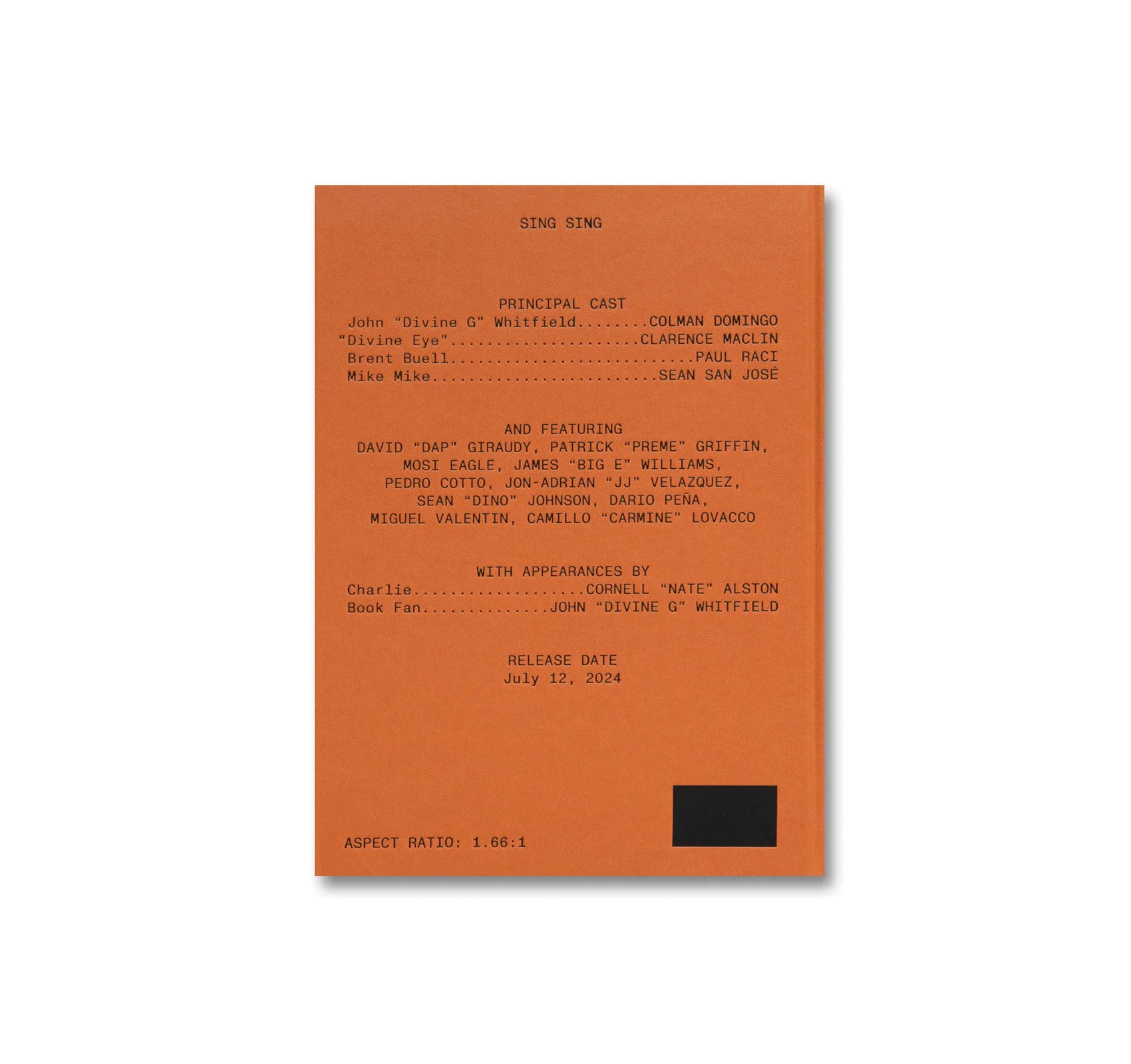 SING SING SCREENPLAY BOOK by Greg Kwedar
