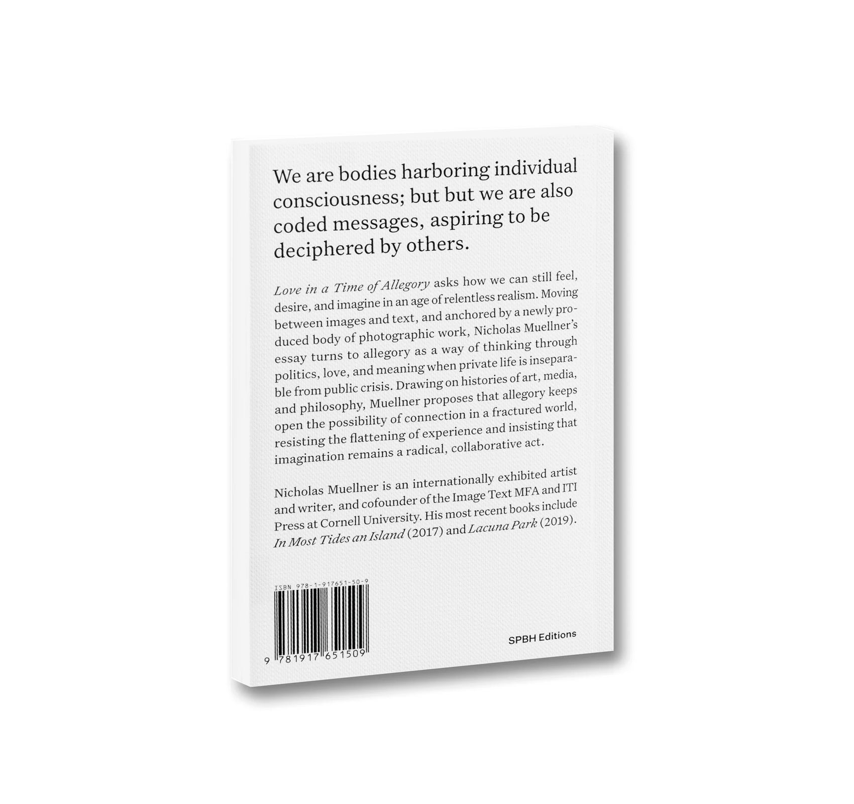 LOVE IN A TIME OF ALLEGORY by Nicholas Muellner