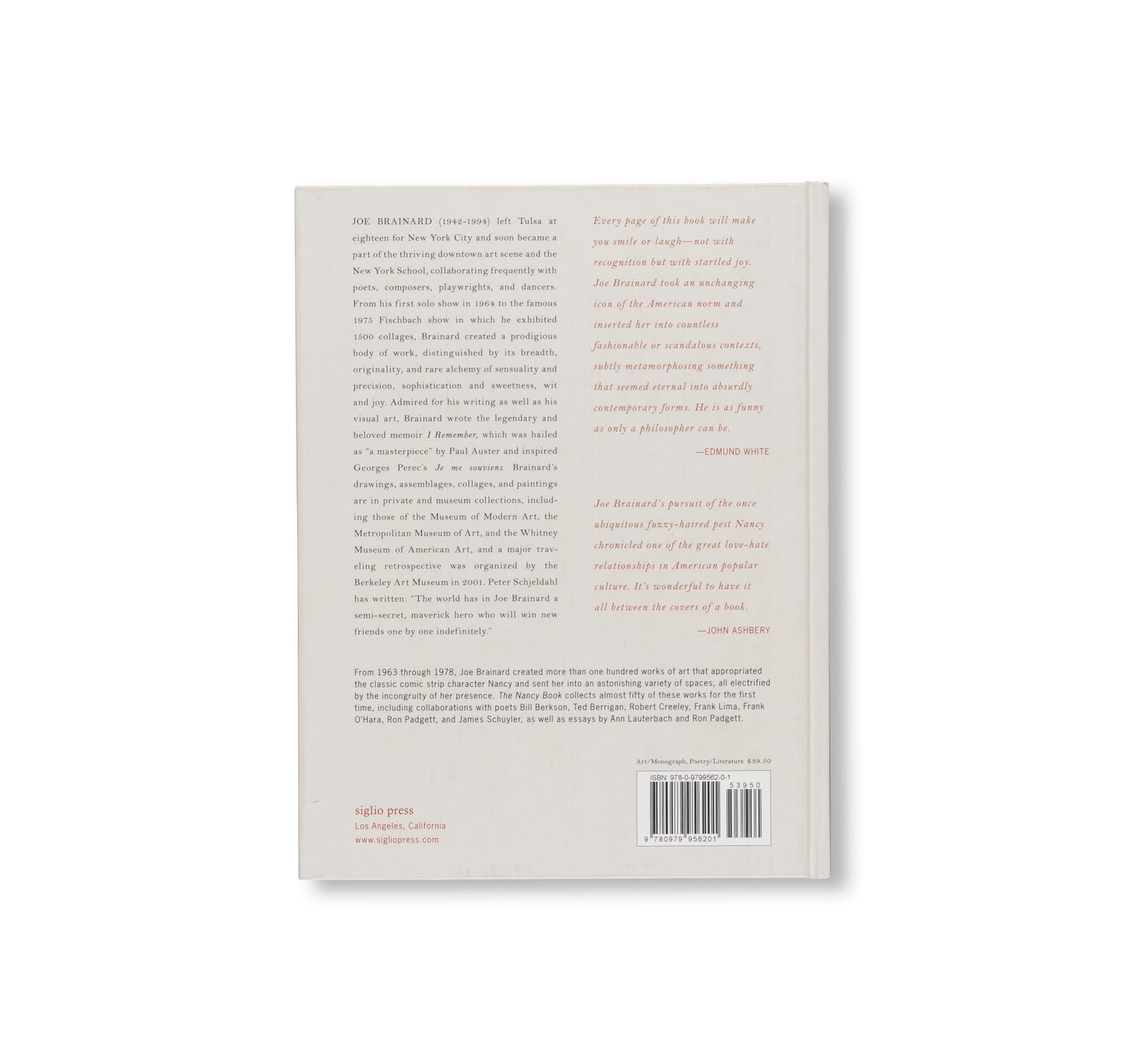 THE NANCY BOOK by Joe Brainard