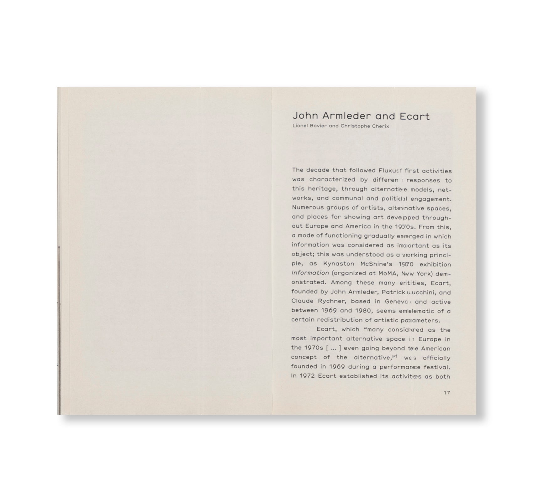 ECART 1969-1980 by John Armleder
