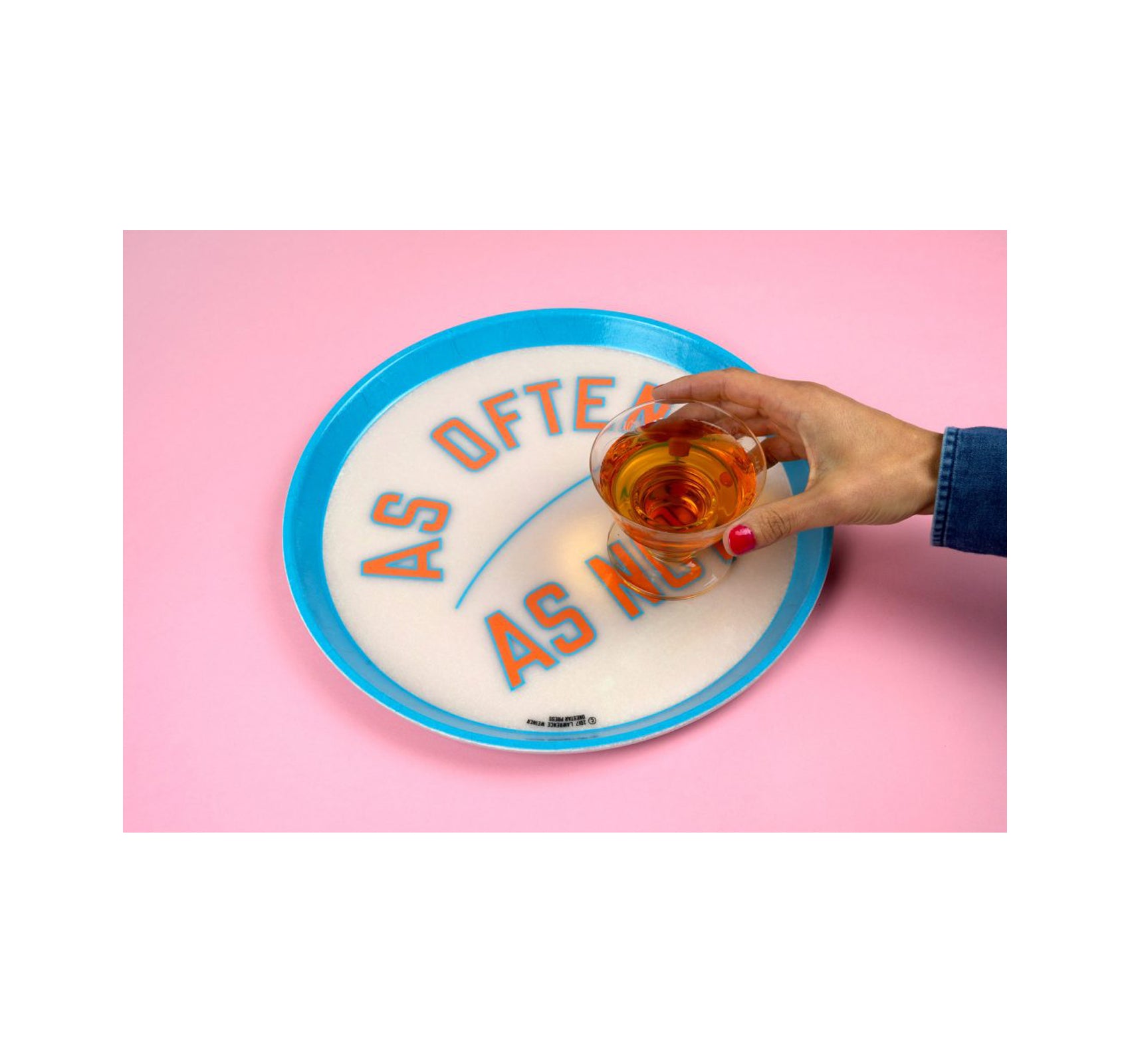 AS OFTEN AS NOT – TRAY by Lawrence Weiner